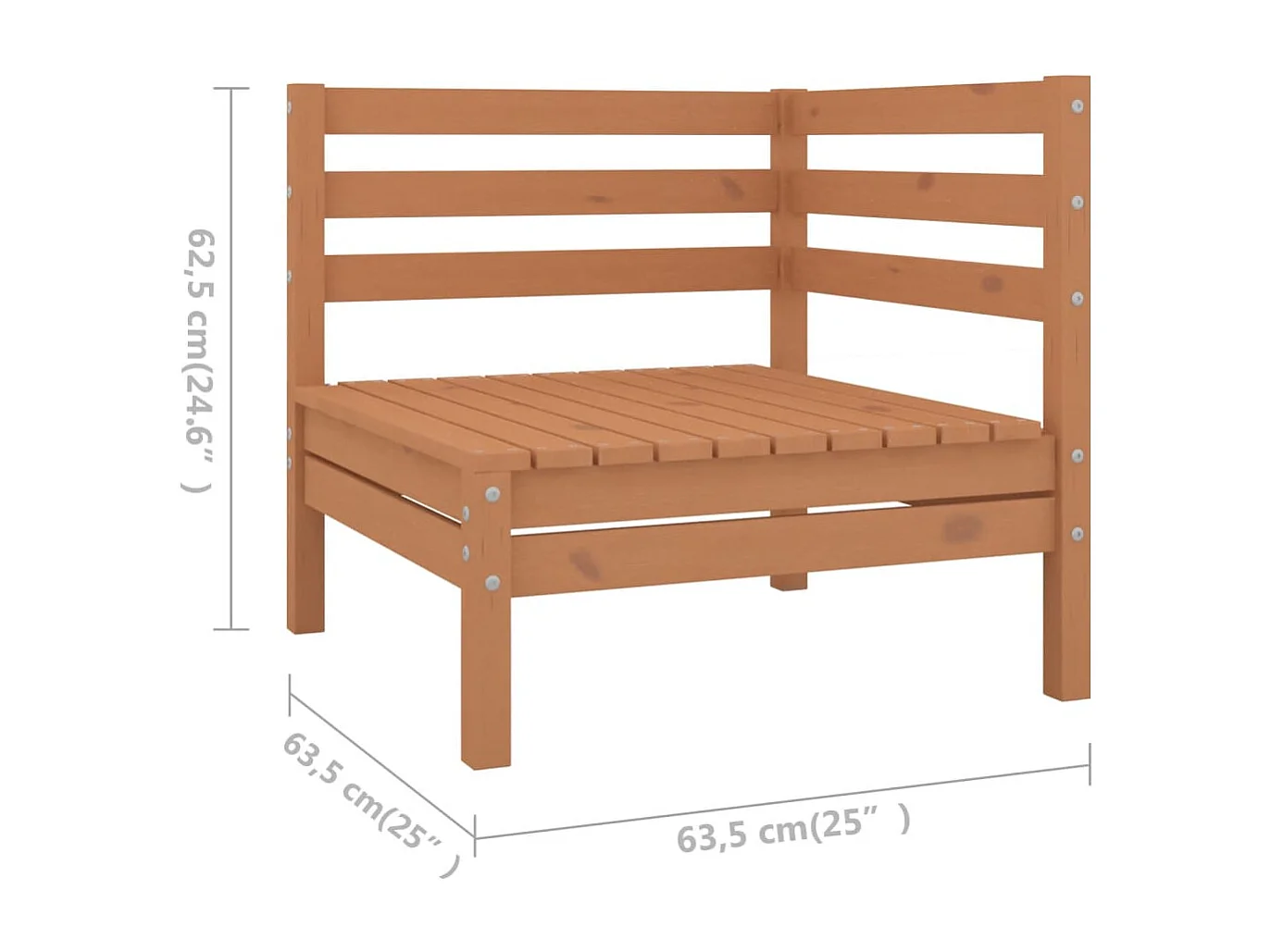 Salon de jardin 7 pièces Bois de pin massif Marron miel
