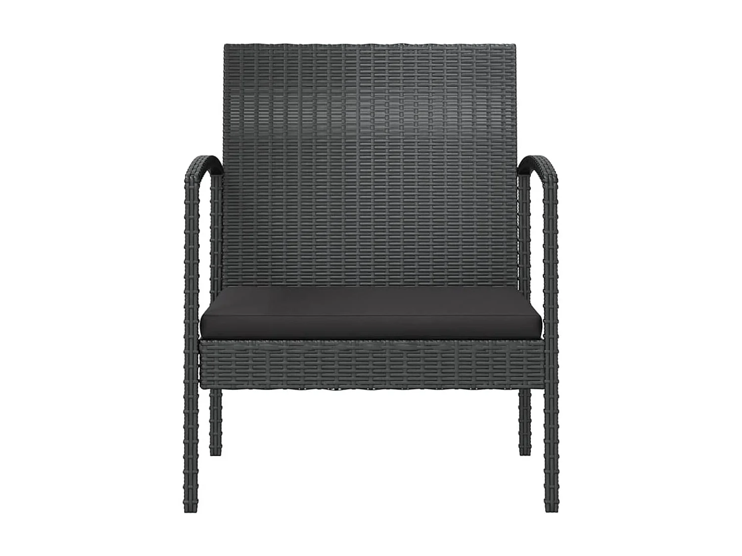 Set muebles de jardín 8 piezas y cojines ratán sintético negro