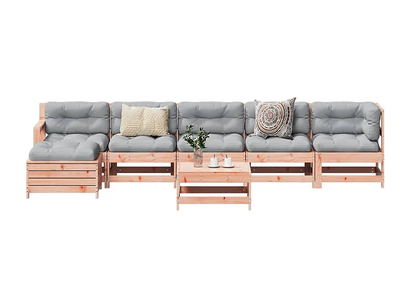 Juego de muebles de jardín 7 piezas madera maciza abeto Douglas