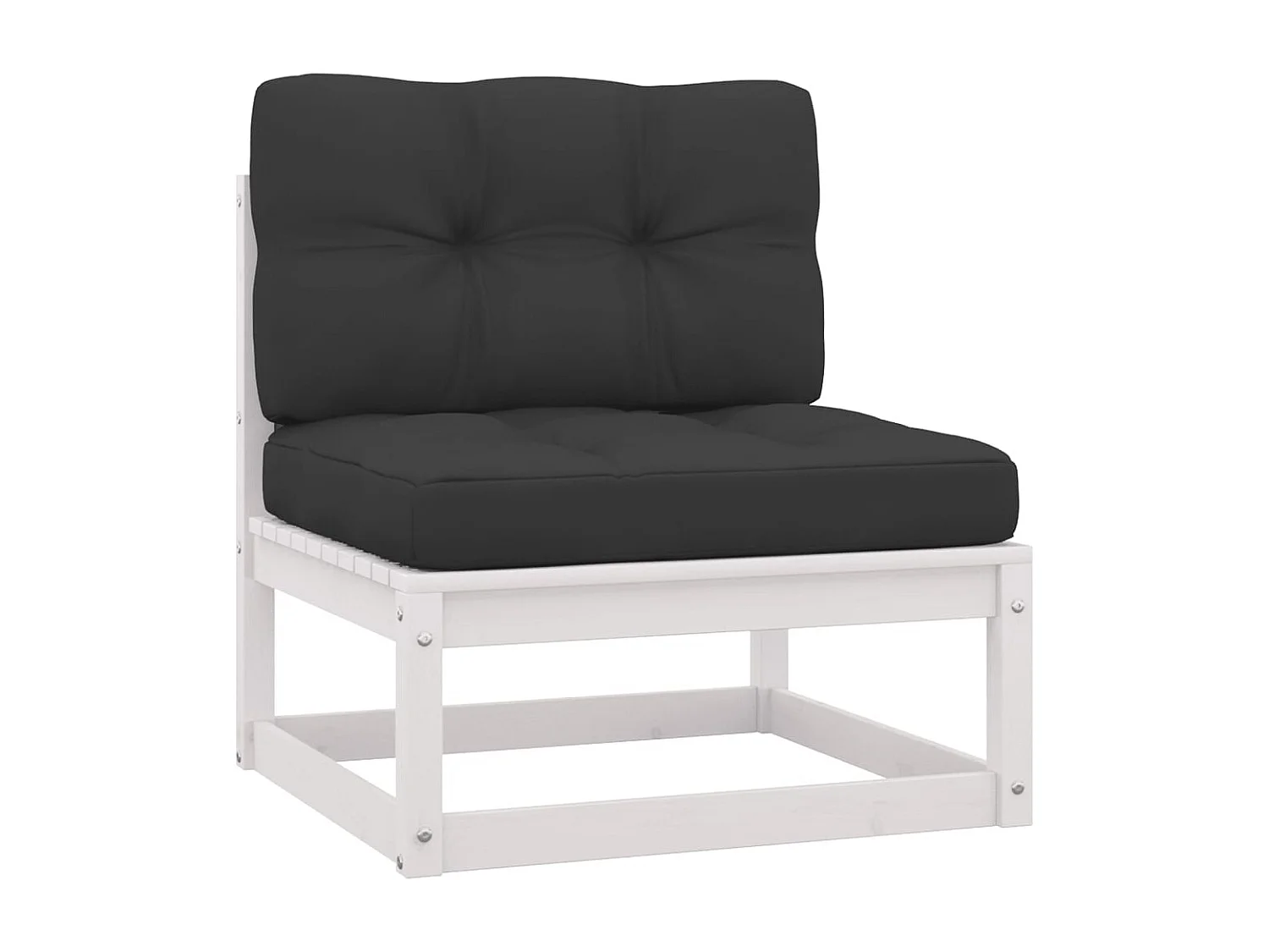 8 peças conjunto lounge jardim c/ almofadões pinho maciço branco