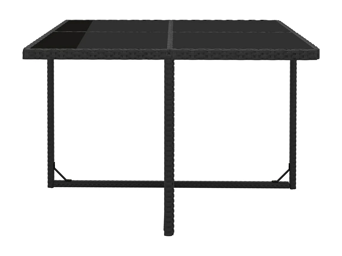 Salon de jardin 9 pièces avec coussins Résine tressée Noir