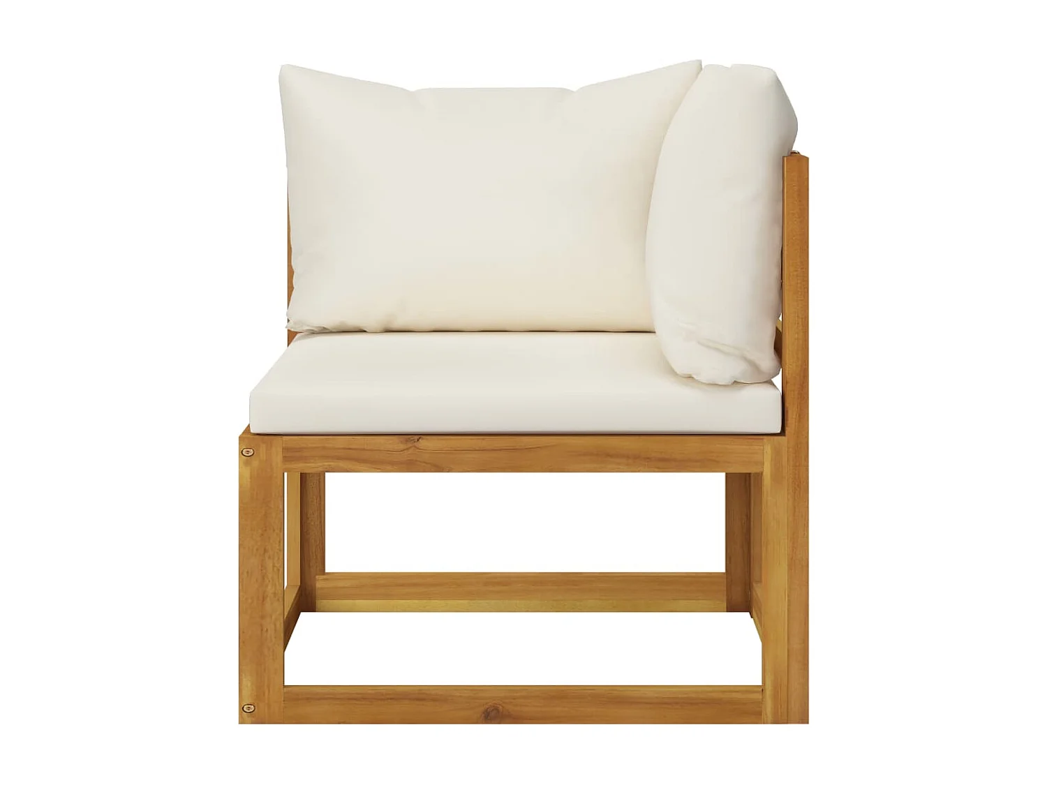 Salon de jardin 6 pièces avec coussin Crème Bois d'acacia solide