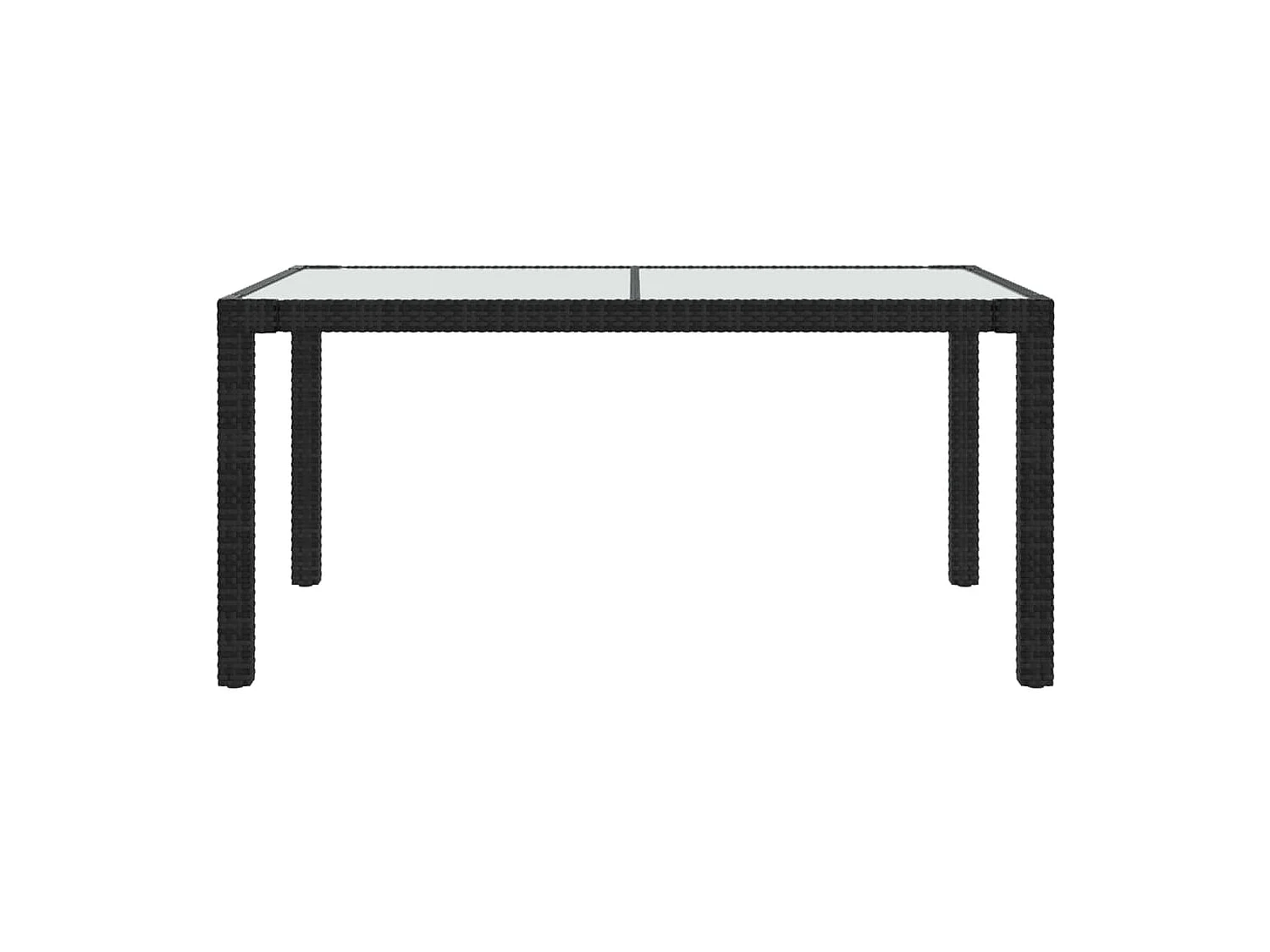 Juego de comedor de jardín 7 piezas con cojines ratán PE negro