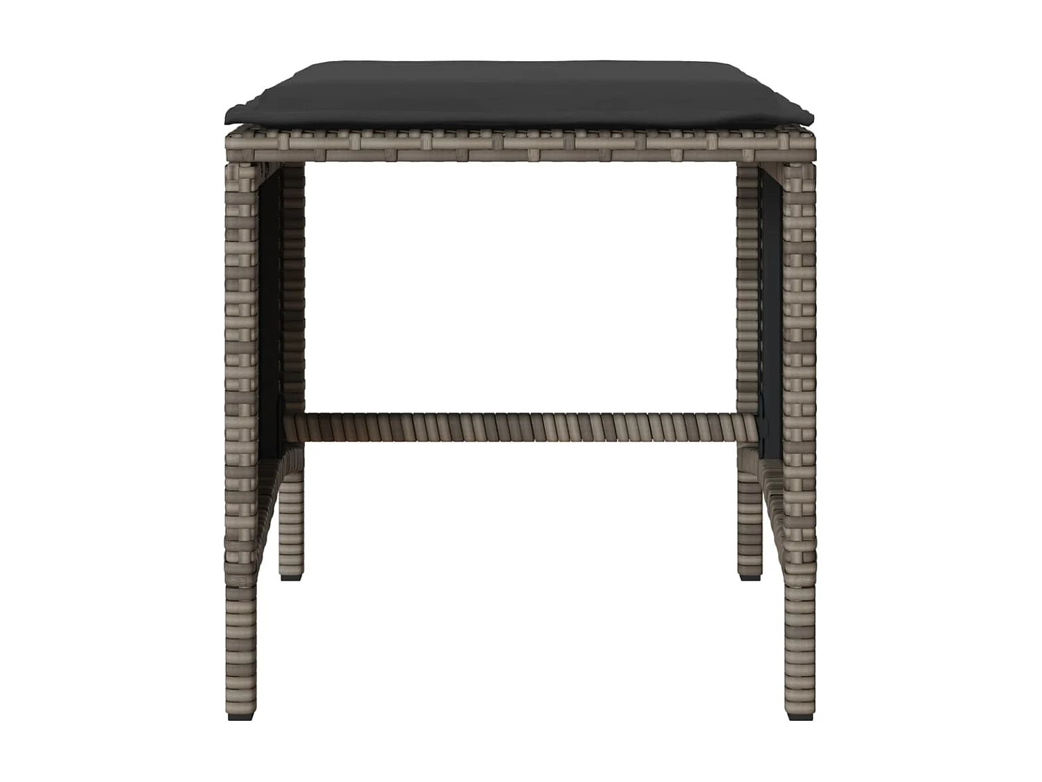 4-delige Loungeset met kussens poly rattan grijs