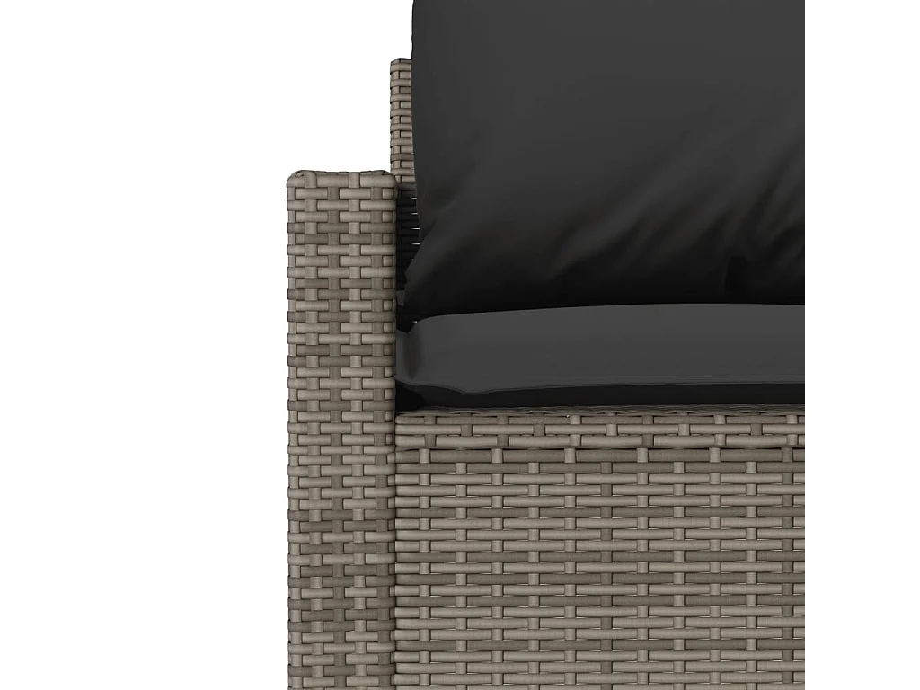 4-delige Loungeset met kussens poly rattan grijs