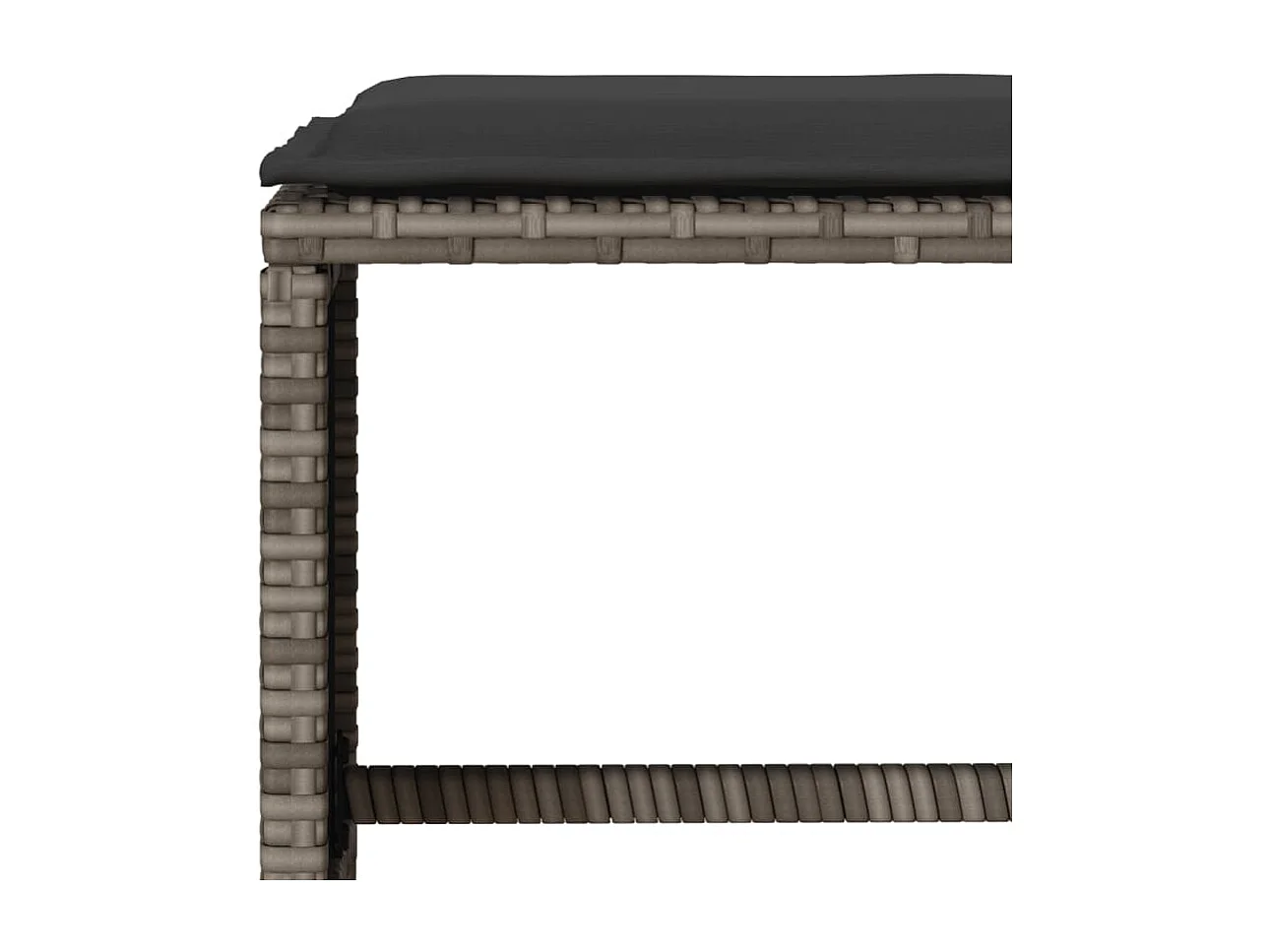 4-delige Loungeset met kussens poly rattan grijs