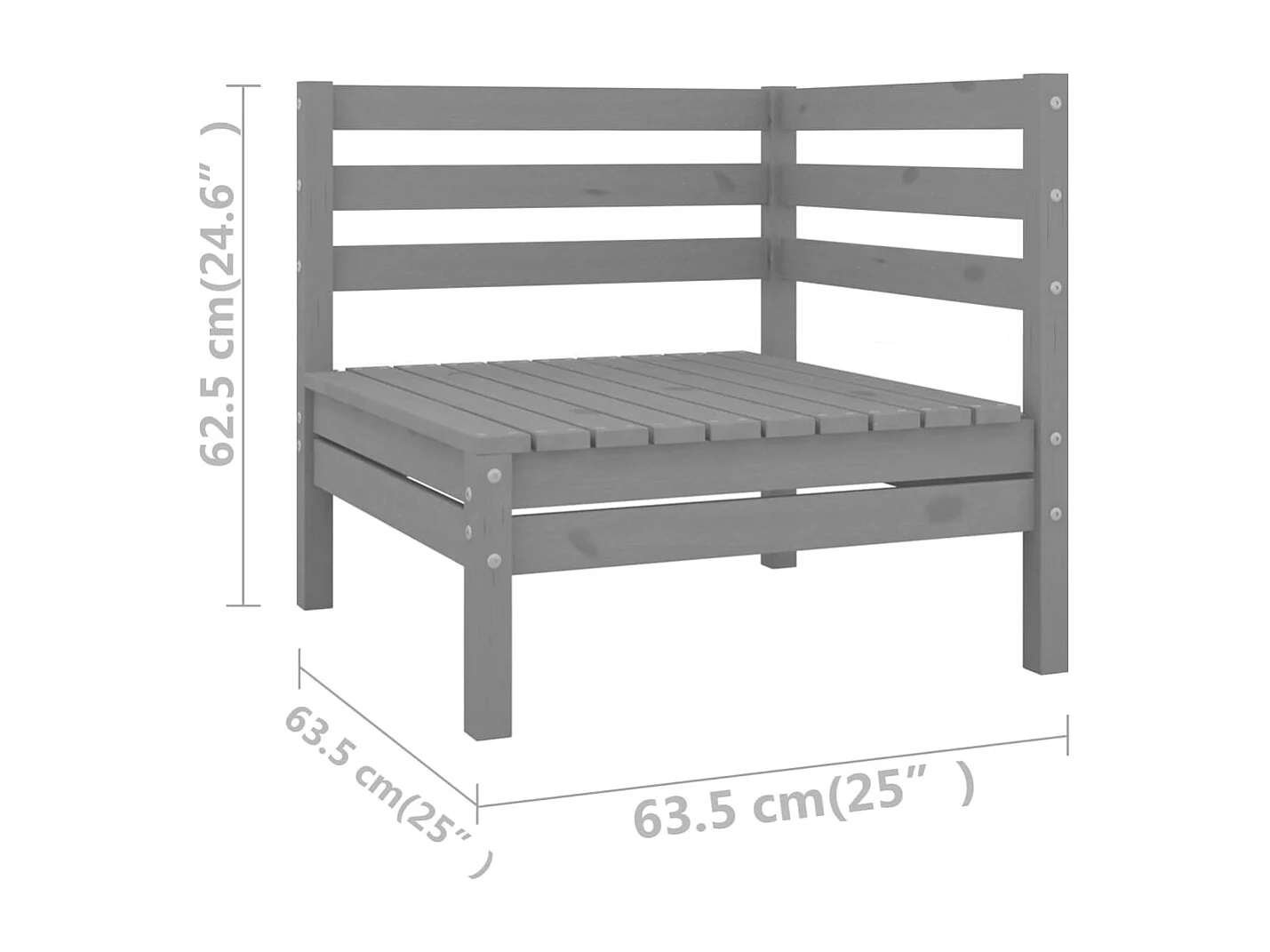 9 peças conjunto lounge de jardim pinho maciço cinzento