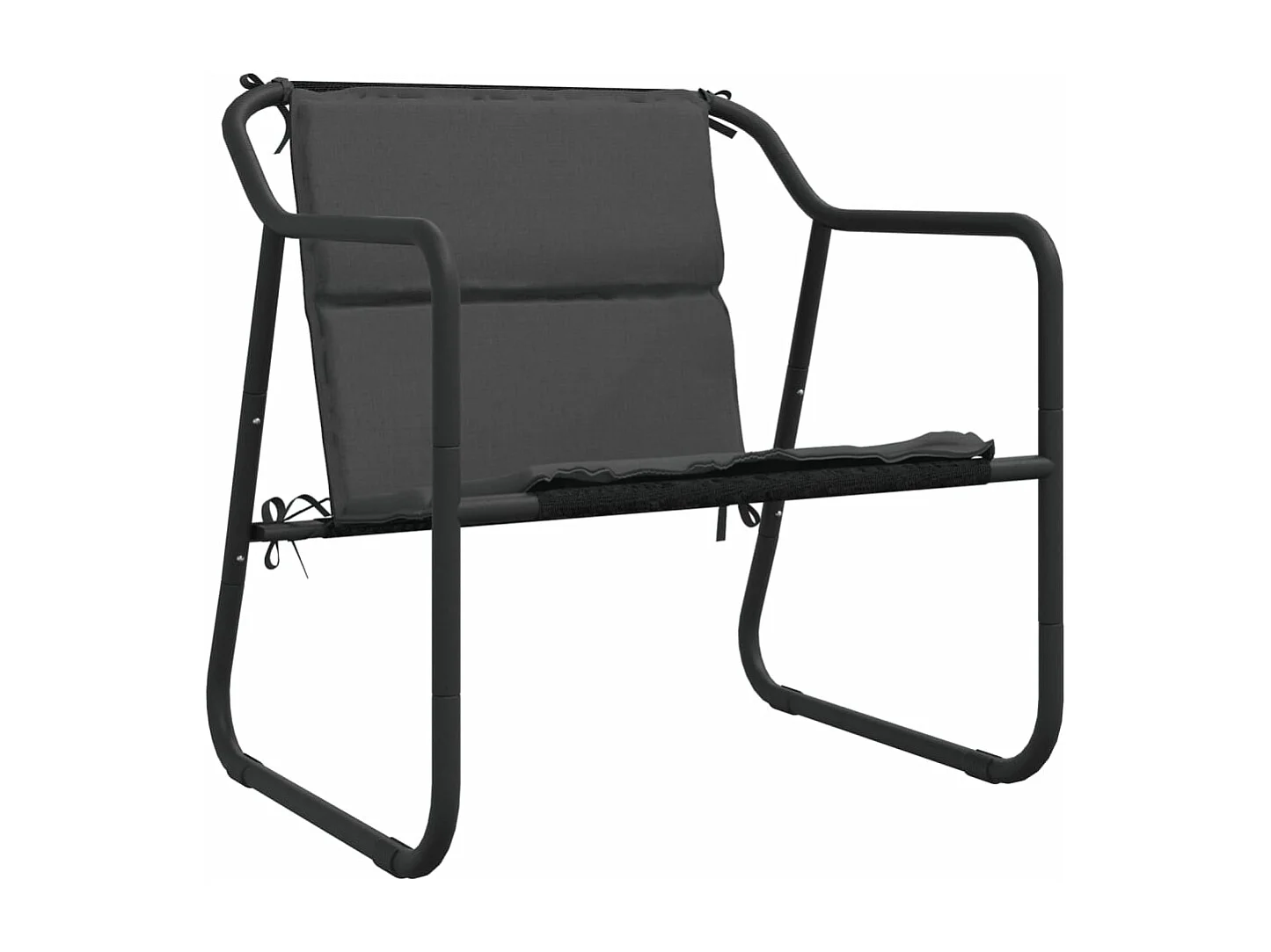 Salon de jardin avec coussins 3 pièces anthracite acier