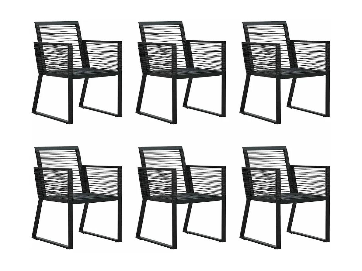 Juego de comedor de jardín 7 piezas ratán PVC negro