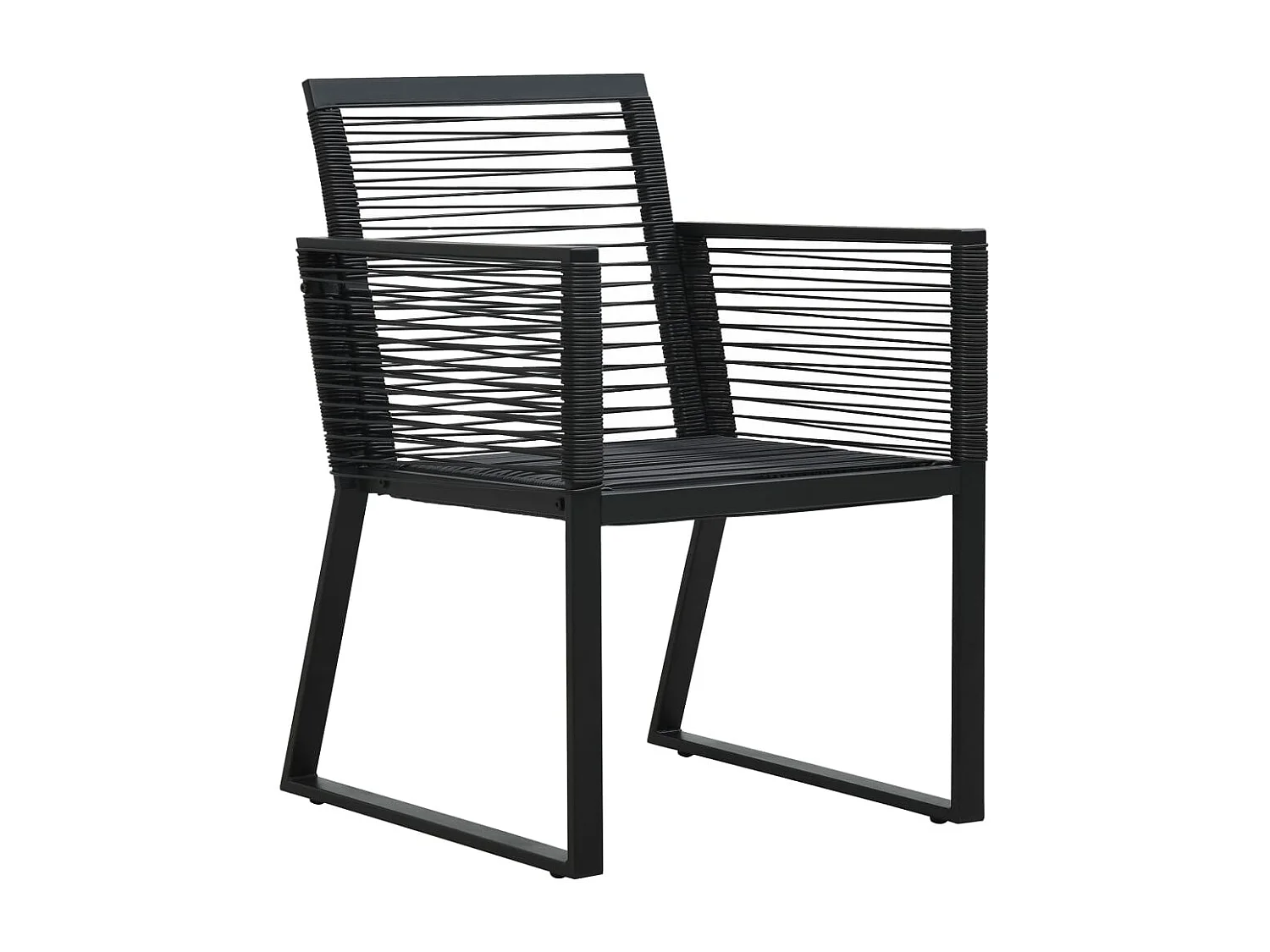 Juego de comedor de jardín 7 piezas ratán PVC negro