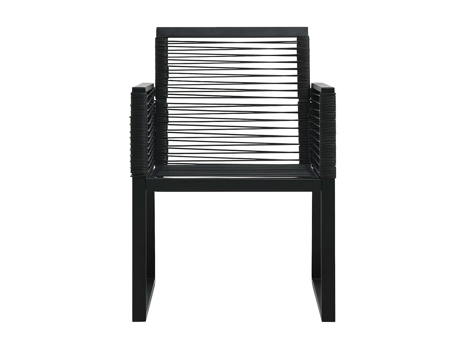 Juego de comedor de jardín 7 piezas ratán PVC negro