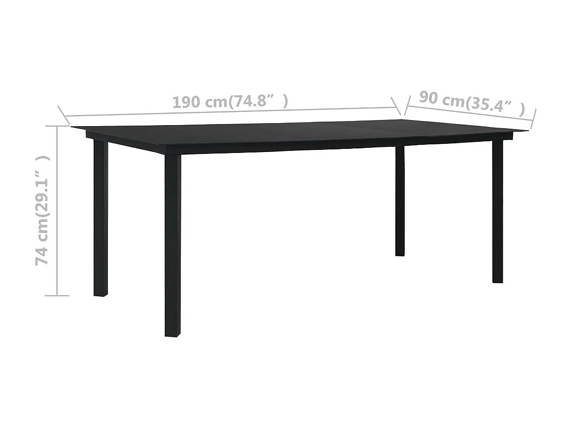 Juego de comedor de jardín 7 piezas ratán PVC negro