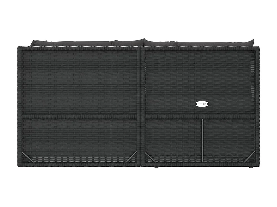 Salon de jardin 5 pièces avec coussins Noir Résine tressée