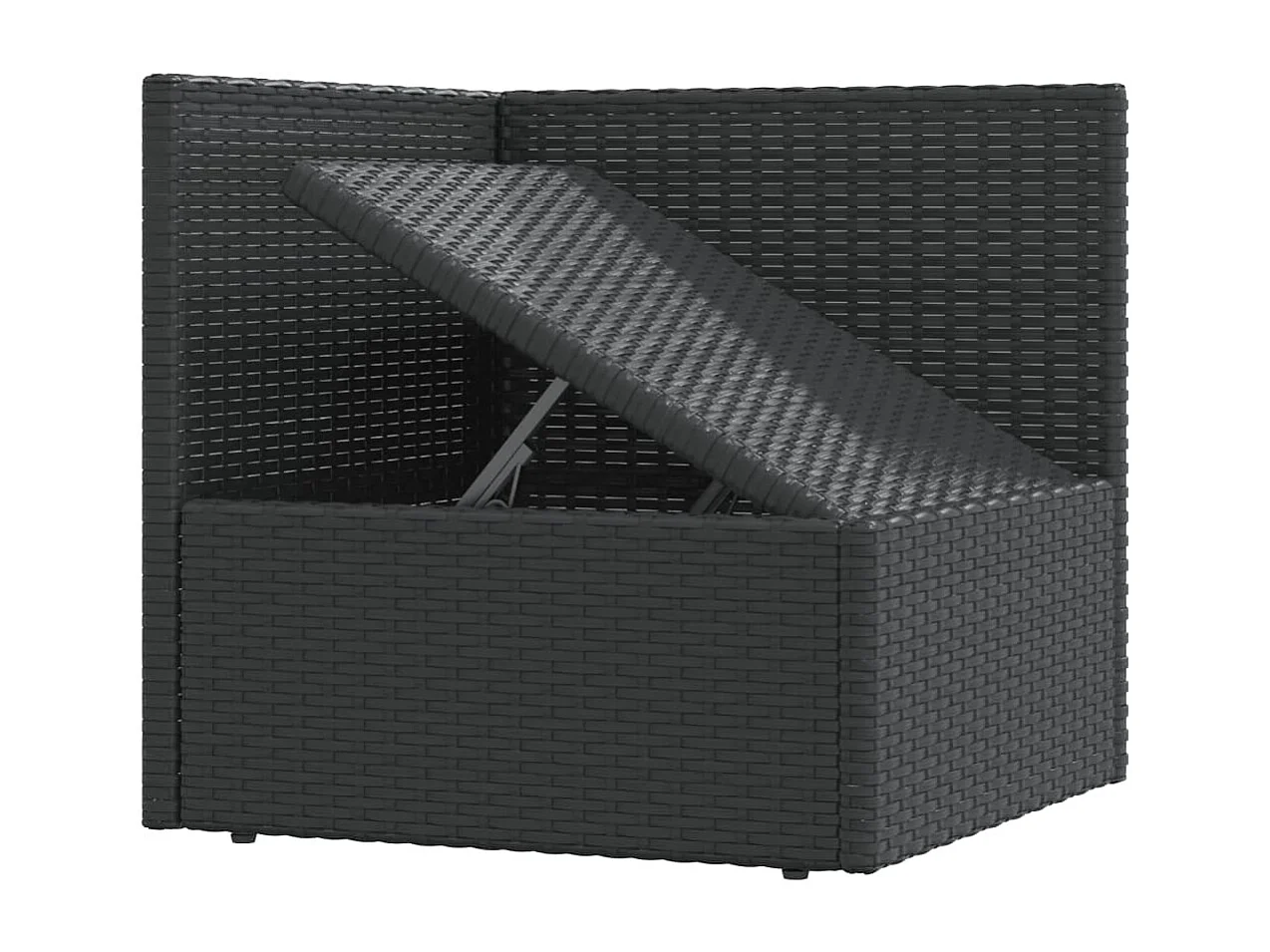 Salon de jardin 5 pièces avec coussins Noir Résine tressée