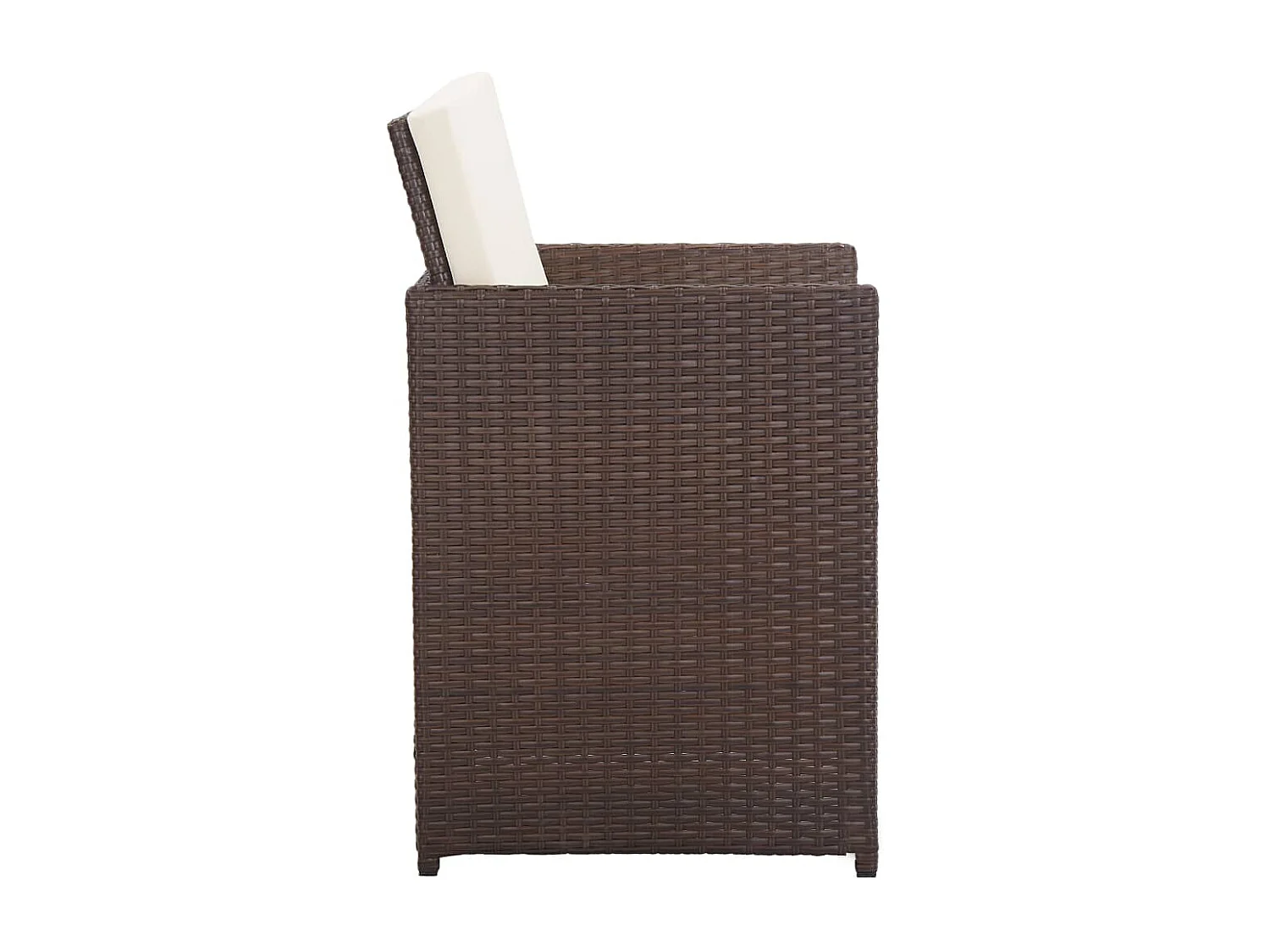 Set comedor de jardín 15 piezas y cojines ratán sintético marrón