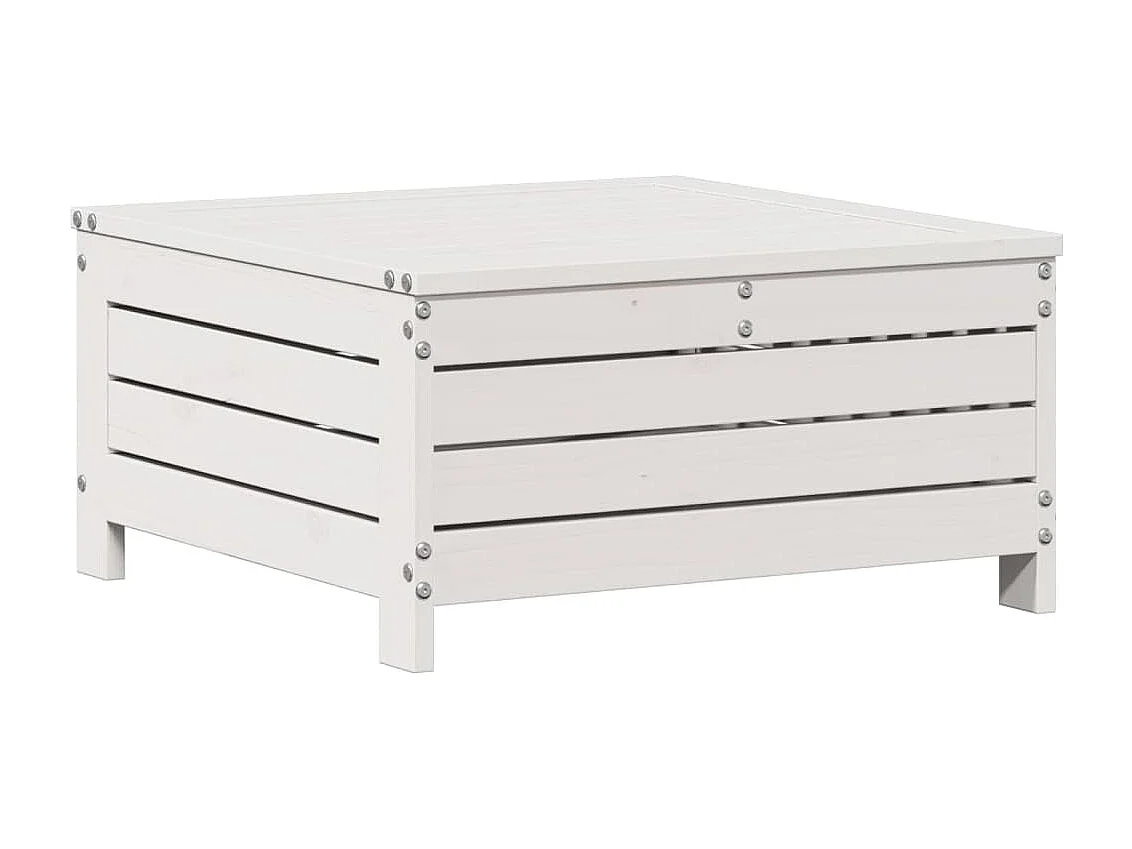 Salon de jardin 7 pièces avec coussins blanc bois de pin massif