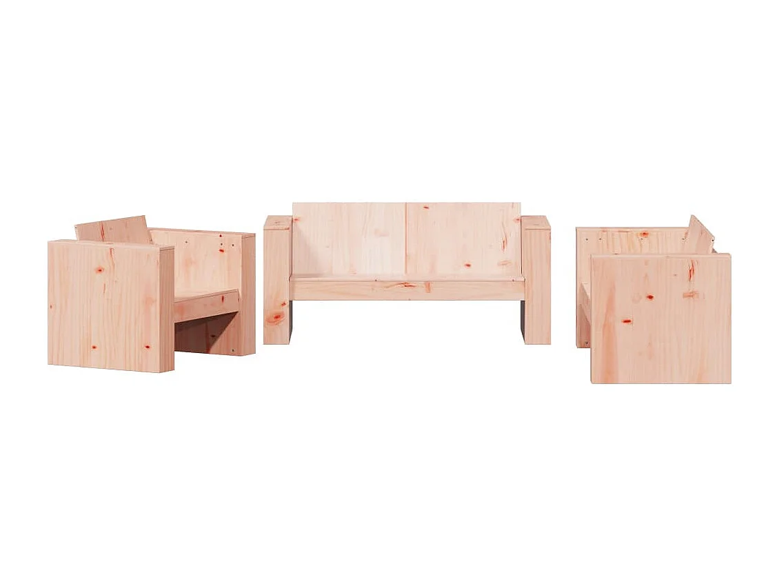 Salon de jardin 2 pièces bois massif douglas