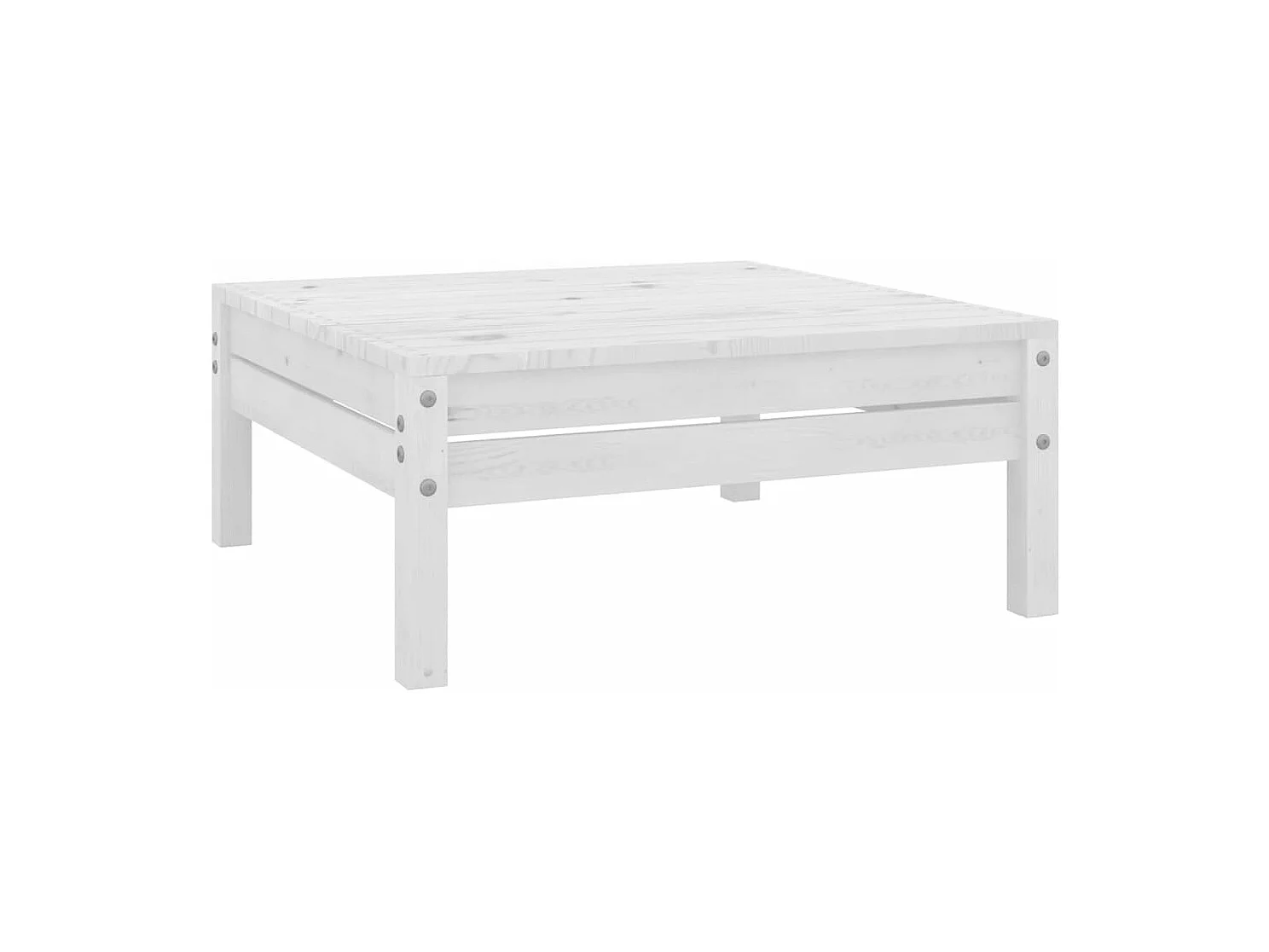 4-delige Loungeset massief grenenhout wit