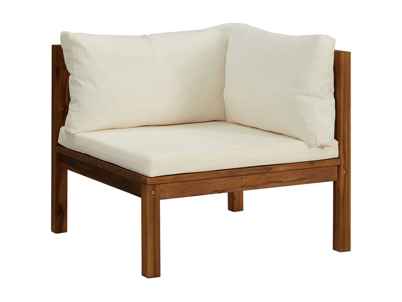 Salon de jardin 9 pièces avec coussin crème Bois d'acacia solide