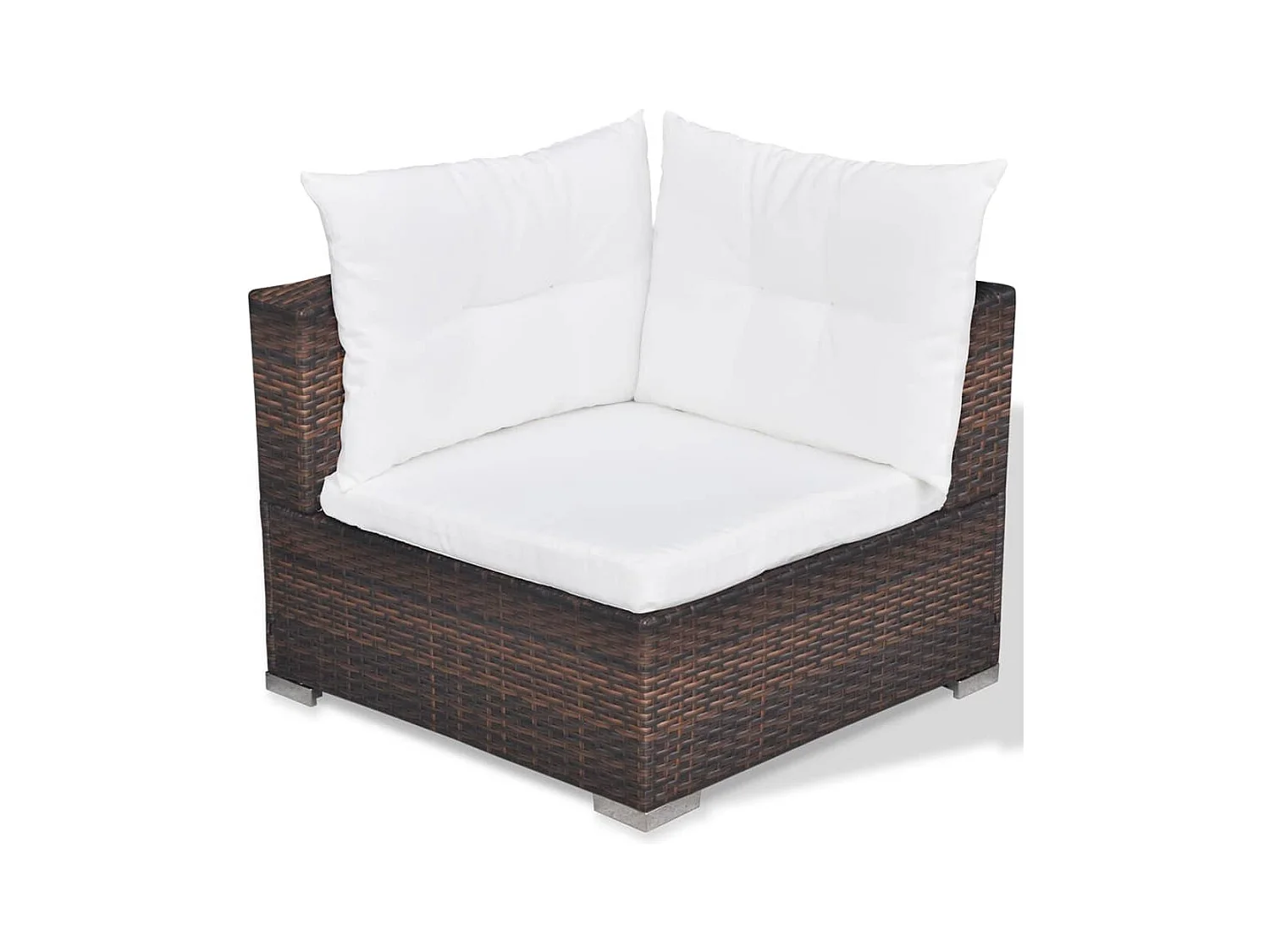Set muebles de jardín 6 piezas y cojines ratán sintético marrón