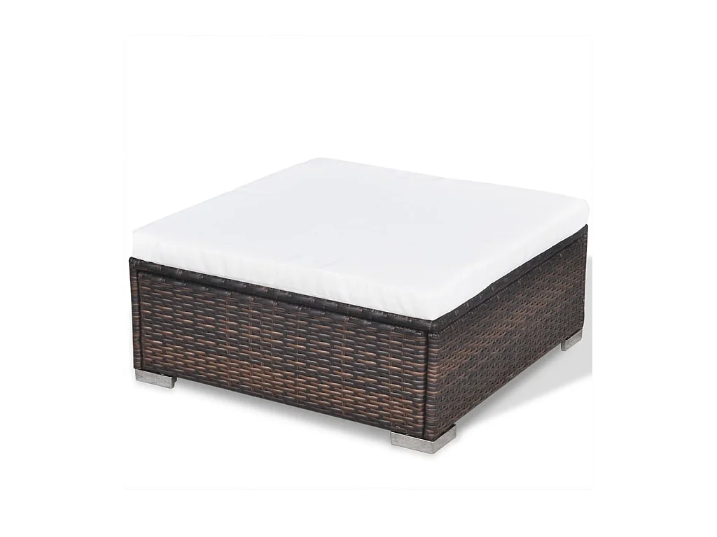 Set muebles de jardín 6 piezas y cojines ratán sintético marrón