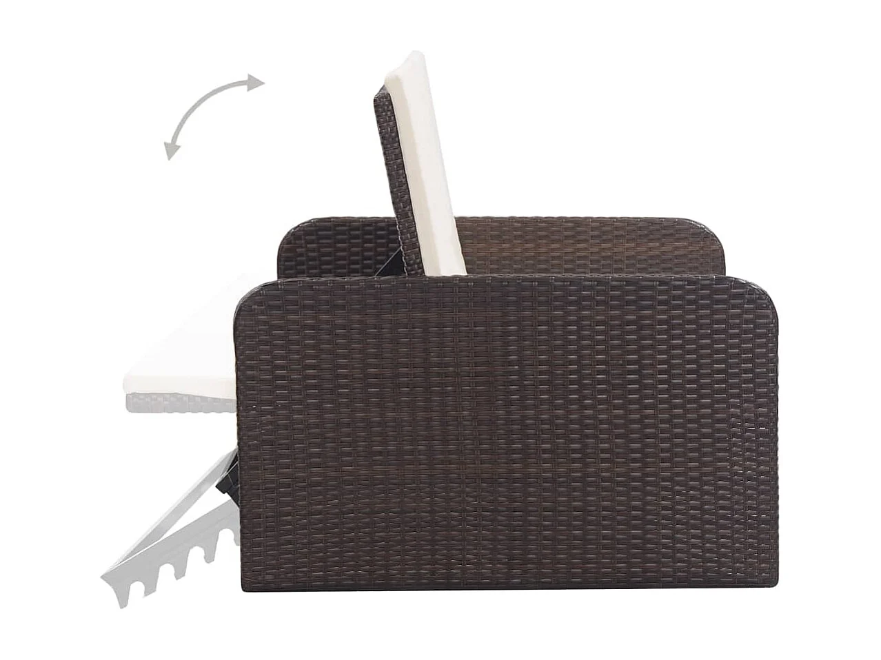 Salon de jardin 2 pièces avec coussins Résine tressée Marron