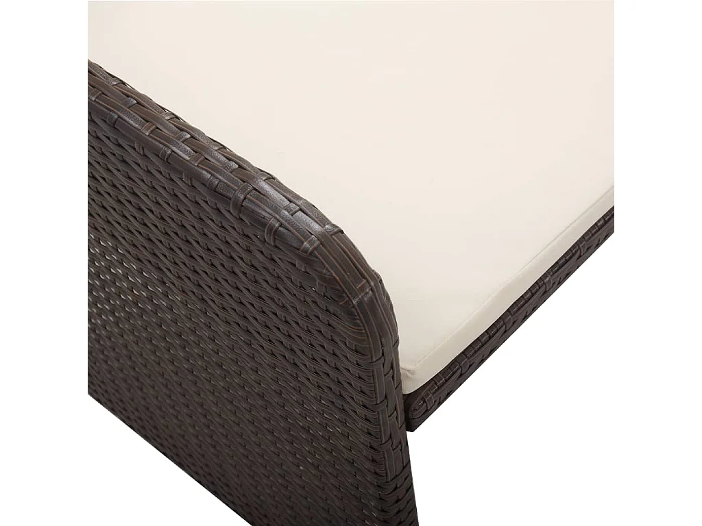 Salon de jardin 2 pièces avec coussins Résine tressée Marron