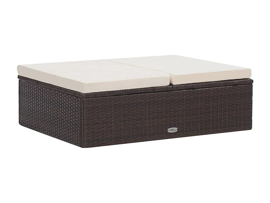 Salon de jardin 2 pièces avec coussins Résine tressée Marron