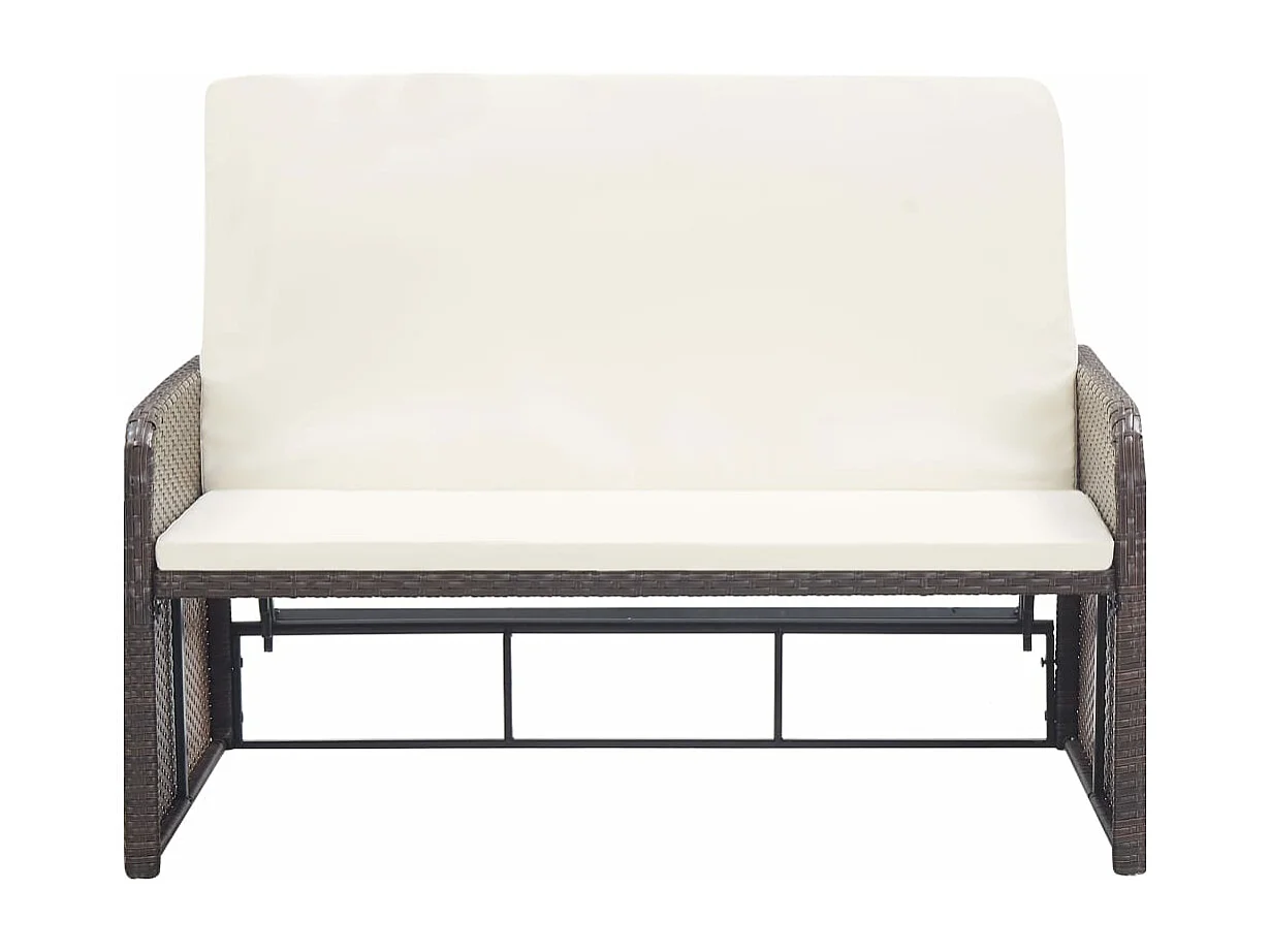 Salon de jardin 2 pièces avec coussins Résine tressée Marron