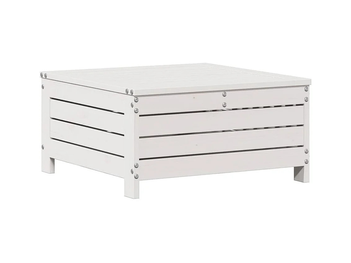 Salon de jardin 4 pièces avec coussins blanc bois de pin massif