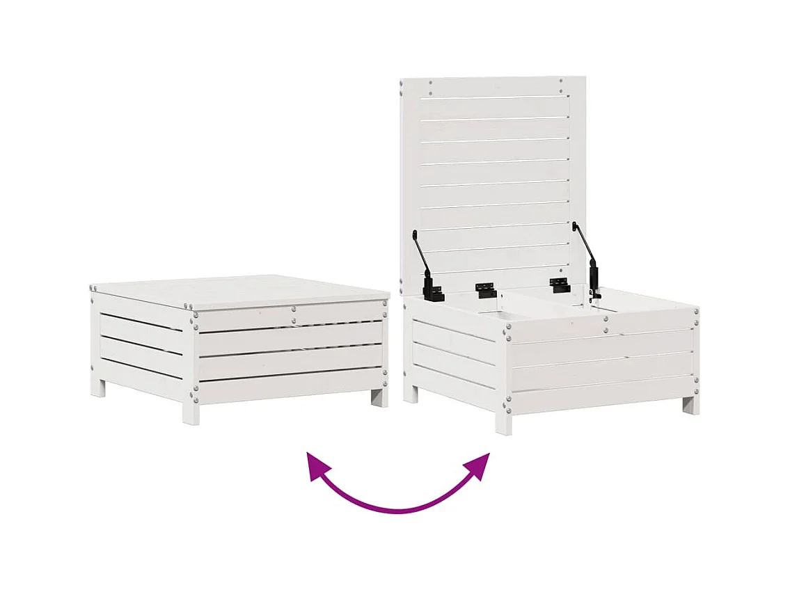 Salon de jardin 4 pièces avec coussins blanc bois de pin massif
