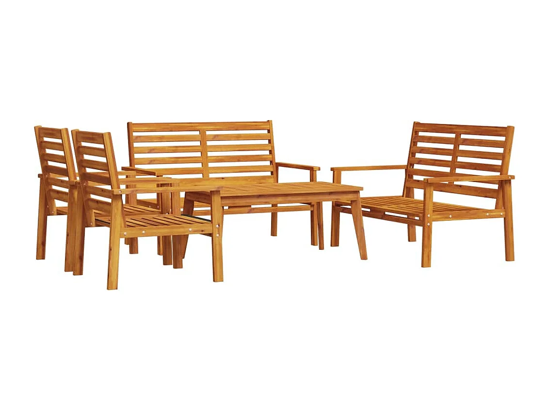 5-delige Loungeset massief acaciahout