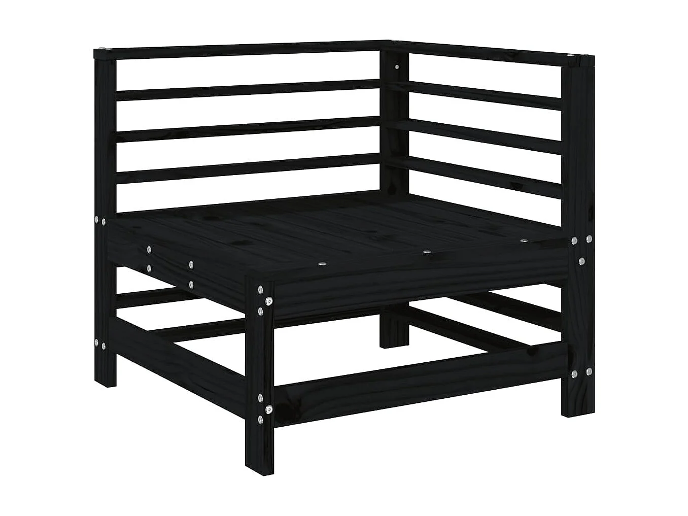 7 peças conjunto lounge de jardim pinho maciço preto