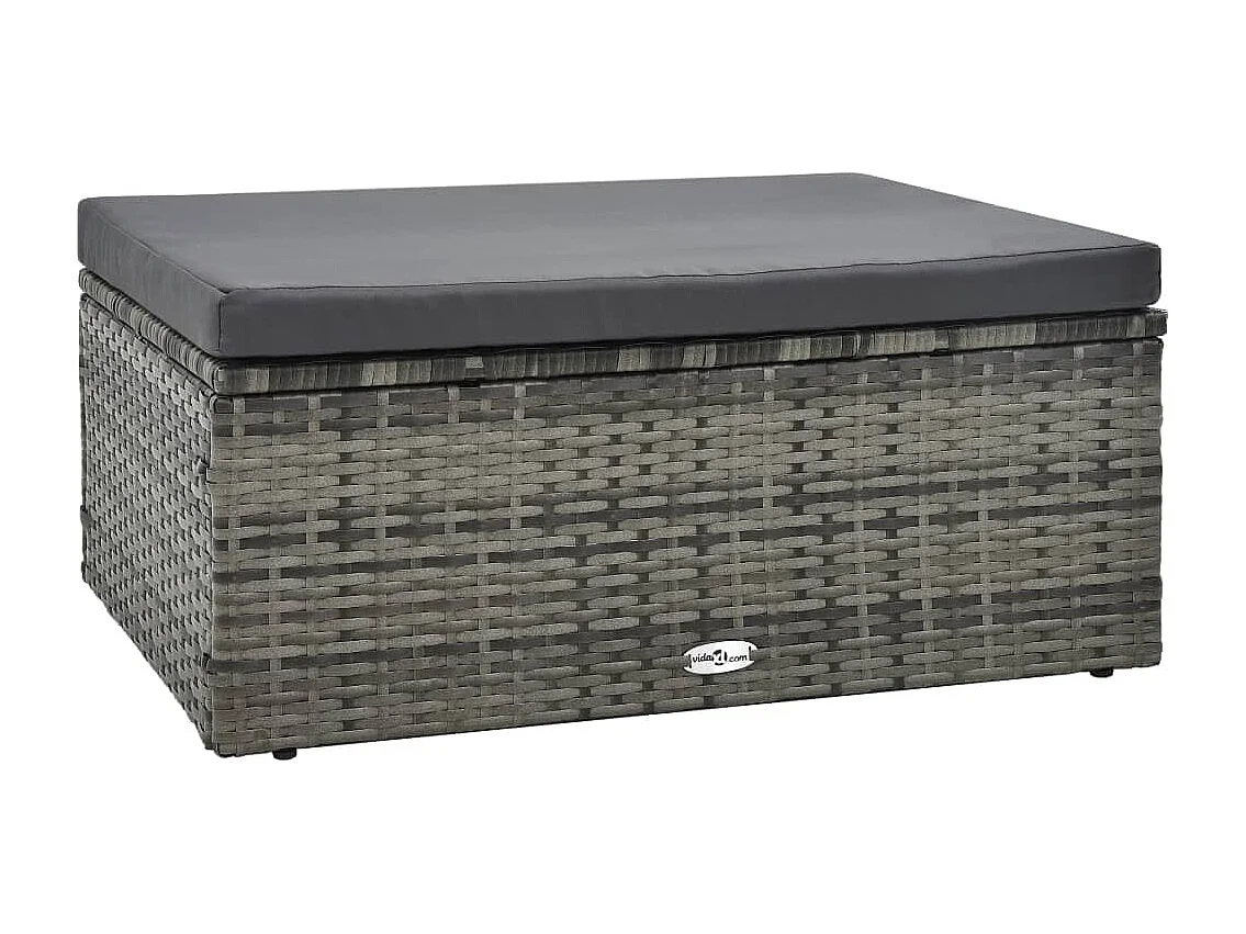 5-delige Loungeset met kussens poly rattan grijs