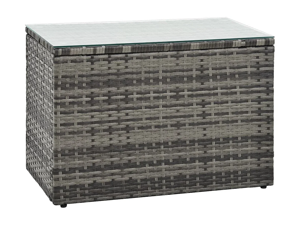 5-delige Loungeset met kussens poly rattan grijs