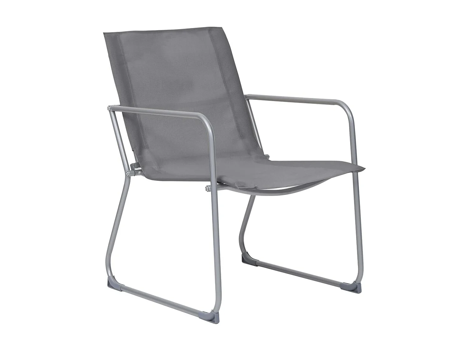 Salon de jardin 4 pièces Tissu et acier Gris