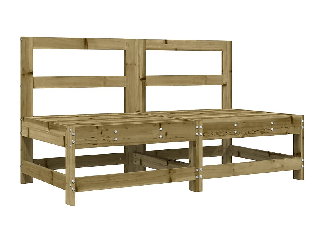 Juego de muebles de jardín 6 piezas madera de pino impregnada