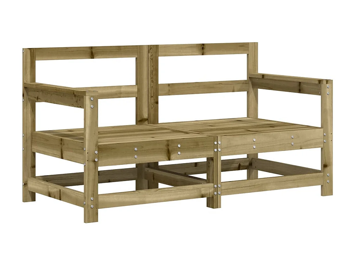 Juego de muebles de jardín 6 piezas madera de pino impregnada