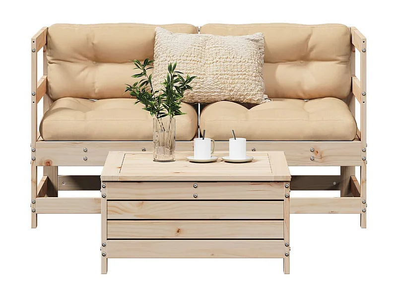 3-delige Loungeset massief grenenhout