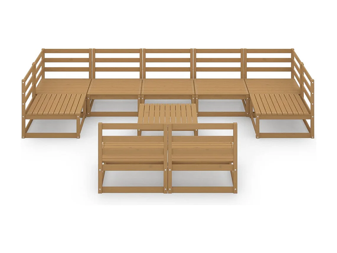 10 peças conjunto lounge de jardim pinho maciço