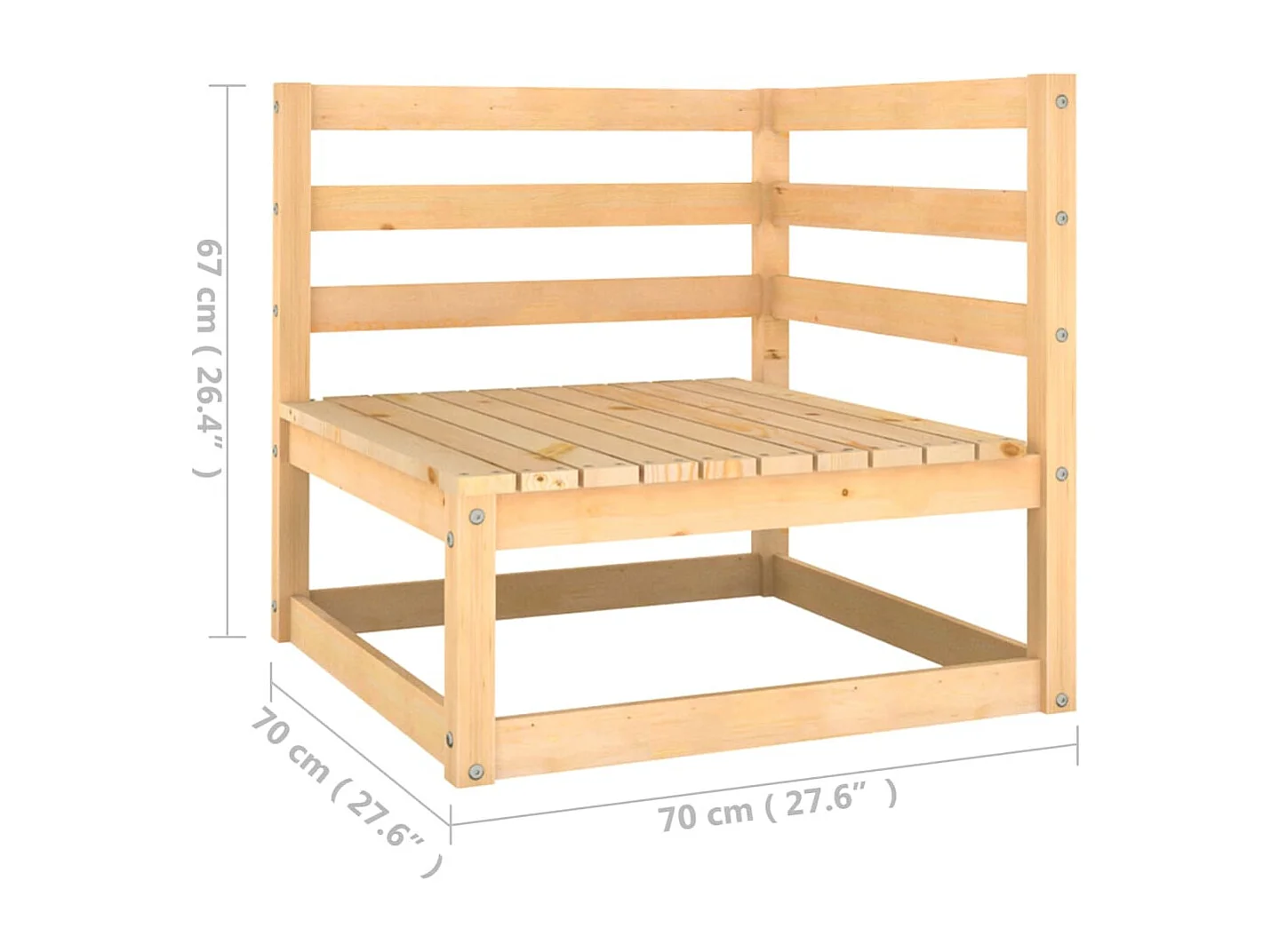 Juego de muebles de jardín 8 piezas y cojines madera maciza pino