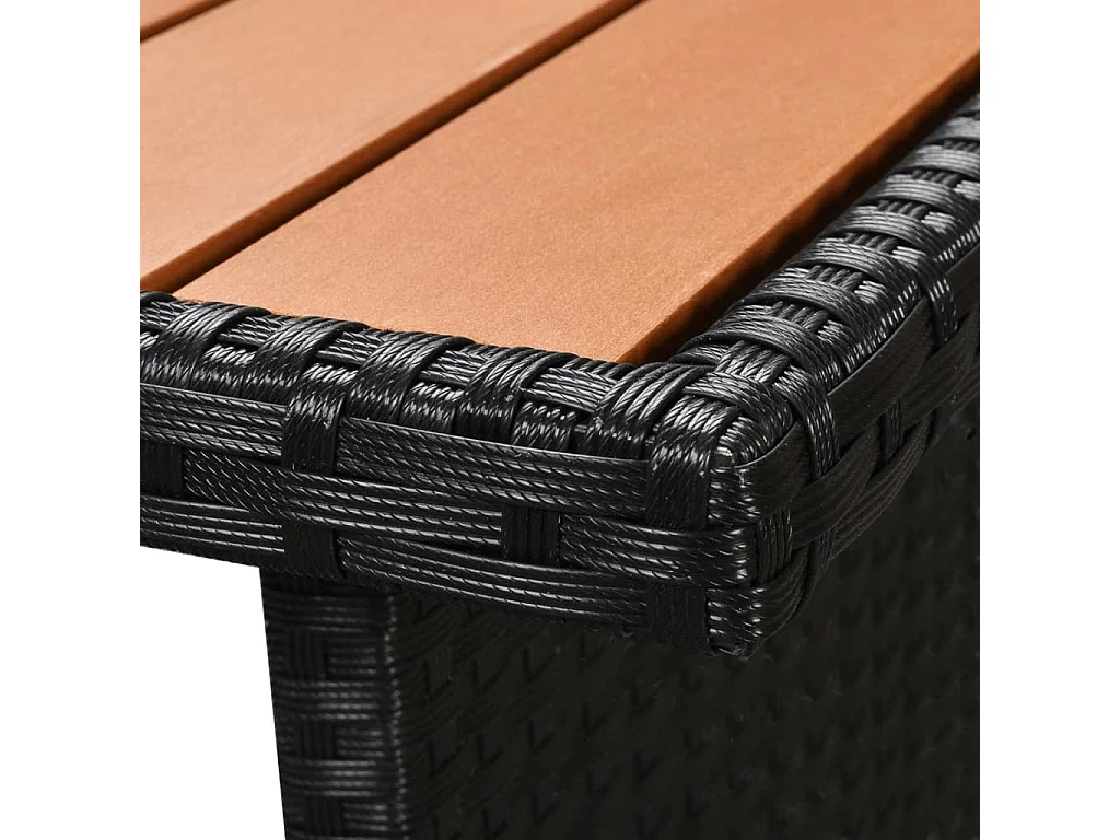Salon de jardin 7 pièces avec coussins Résine tressée Noir