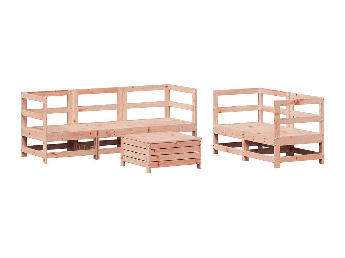 Salon de jardin 6 pièces bois massif sapin de douglas