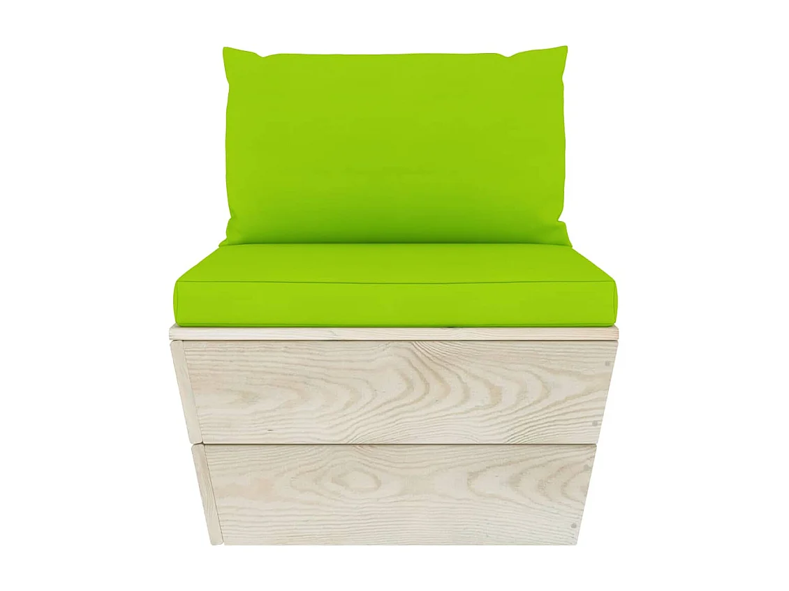 Salon de jardin palette 6 pièces avec coussins Épicéa imprégné