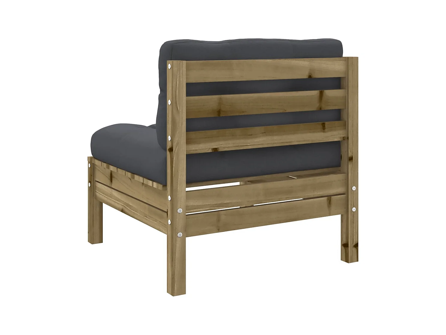 Juego de sofás jardín 6 piezas con cojines madera pino impregnada