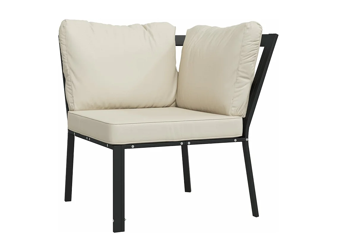 Salon de jardin 11 pièces avec coussins sable acier