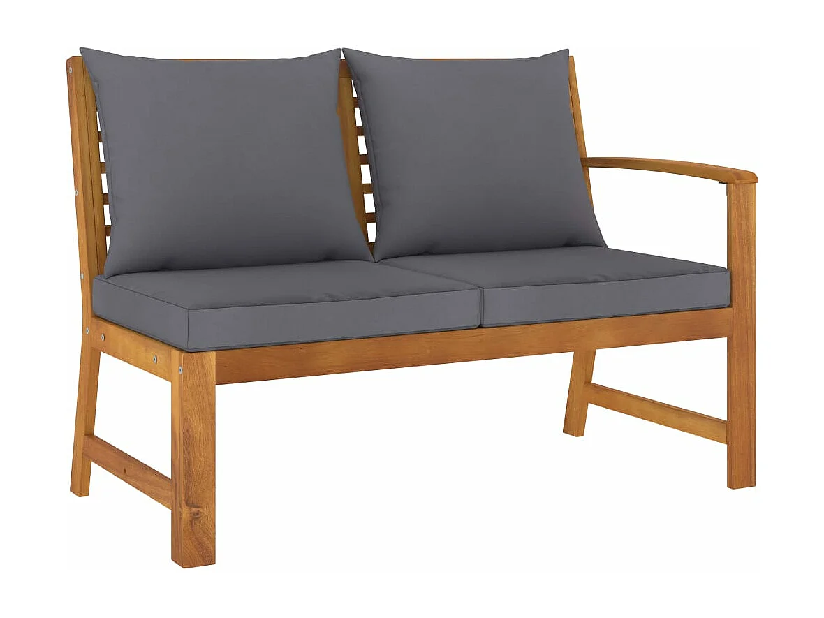 Muebles de jardín 9 piezas cojines crema madera maciza de acacia