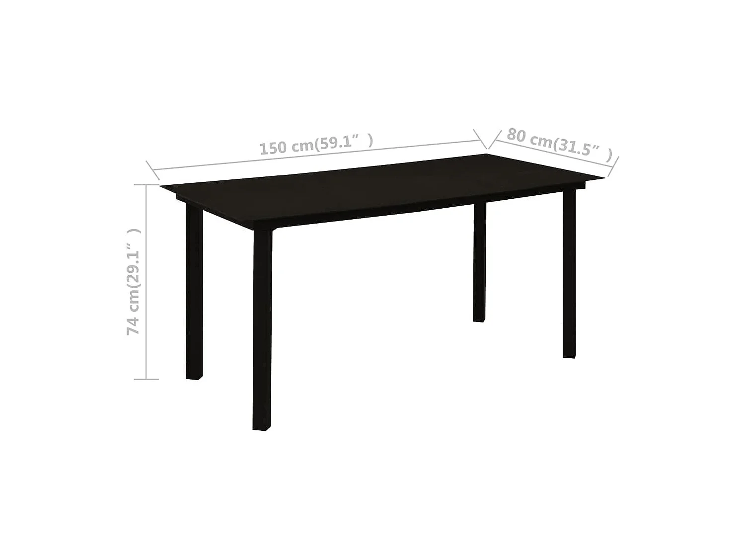 Salon de jardin 5 pièces Rotin PVC Noir