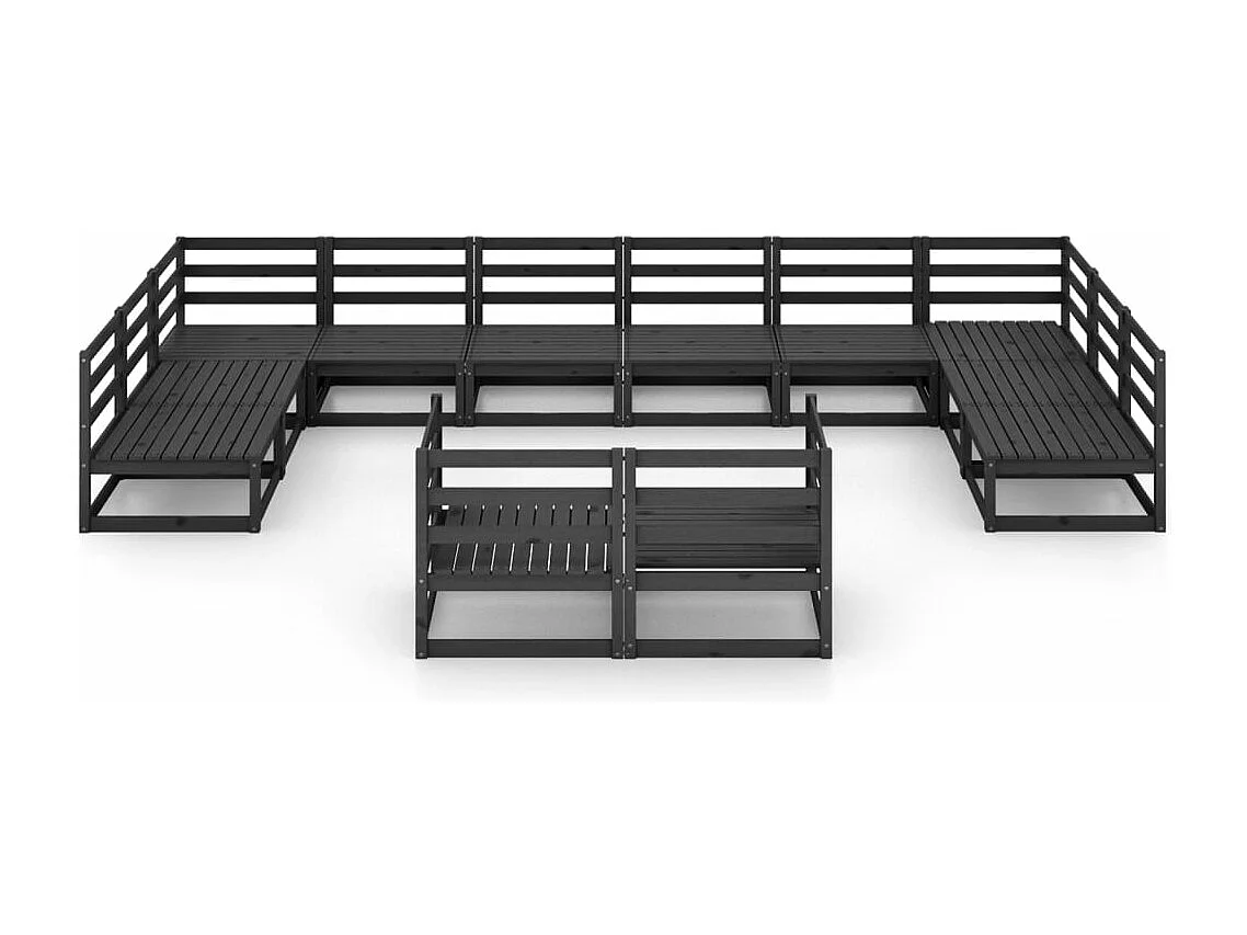 12 peças conjunto lounge de jardim pinho maciço