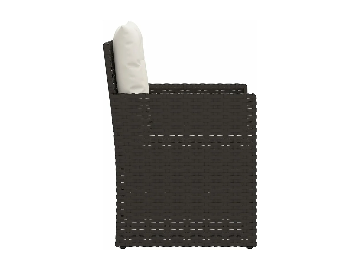 3 peças conjunto lounge de exterior c/ almofadões vime PE preto